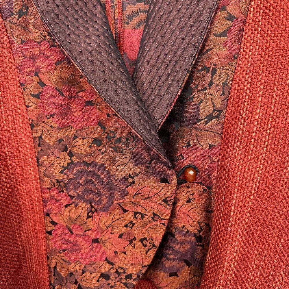 L. O'Neill Design Women’s Wearable Art Orange Unique Avant Boho Fashion Jacket - Picture 8 of 8